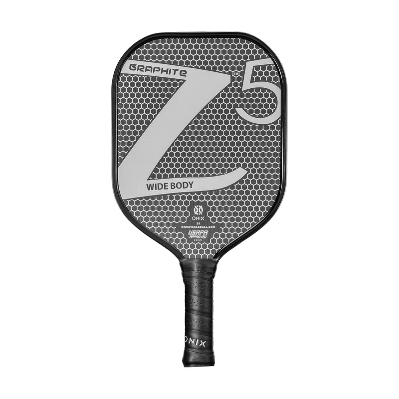 ONIX Graphite Z5 Pickleball Paddle (Graphite Carbon Fiber Face with Rough Texture Surface, Cushion Comfort Grip and Nomex Honeycomb Core for Touch, Control, and Power),White,Medium:7.5-8