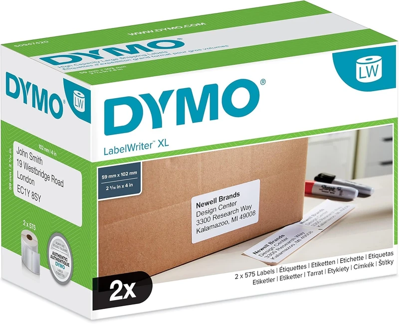 DYMO Authentic Shipping Labels - 59mm x 102mm - 2 Rolls