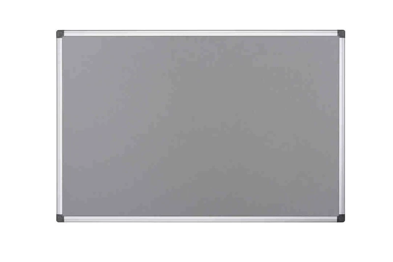 Bi-Office Notice Board Maya, Grey Felt, Aluminium Frame, 180 x 120 cm