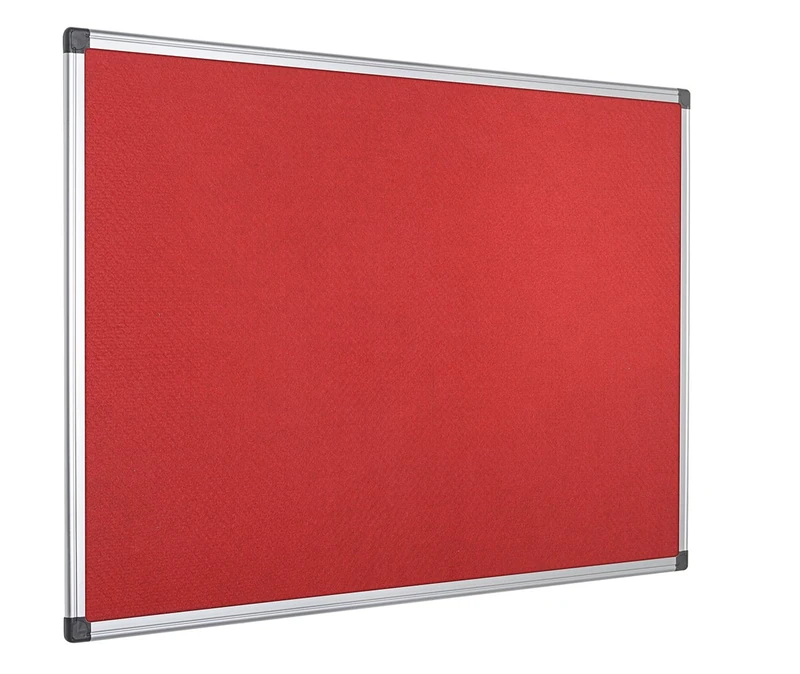 Bi-Office Notice Board Maya, Red Felt, Aluminium Frame, 90 x 60 cm - Image 1