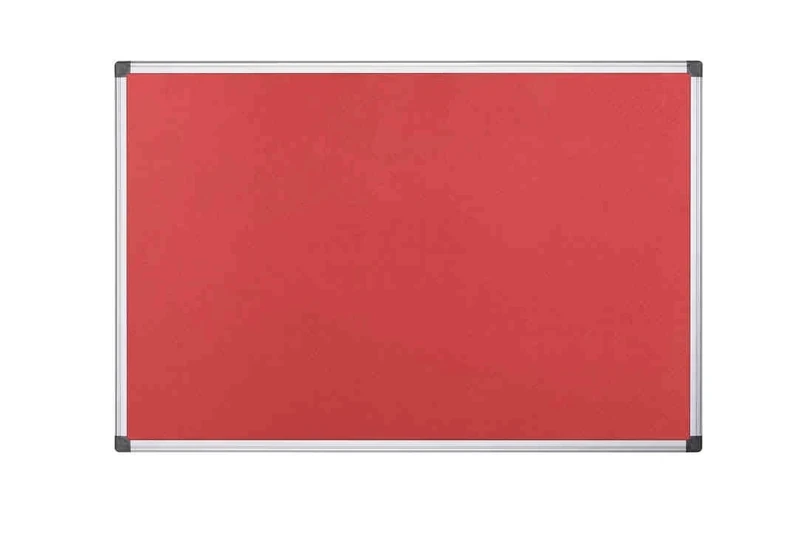 Bi-Office Notice Board Maya, Red Felt, Aluminium Frame, 240 x 120 cm