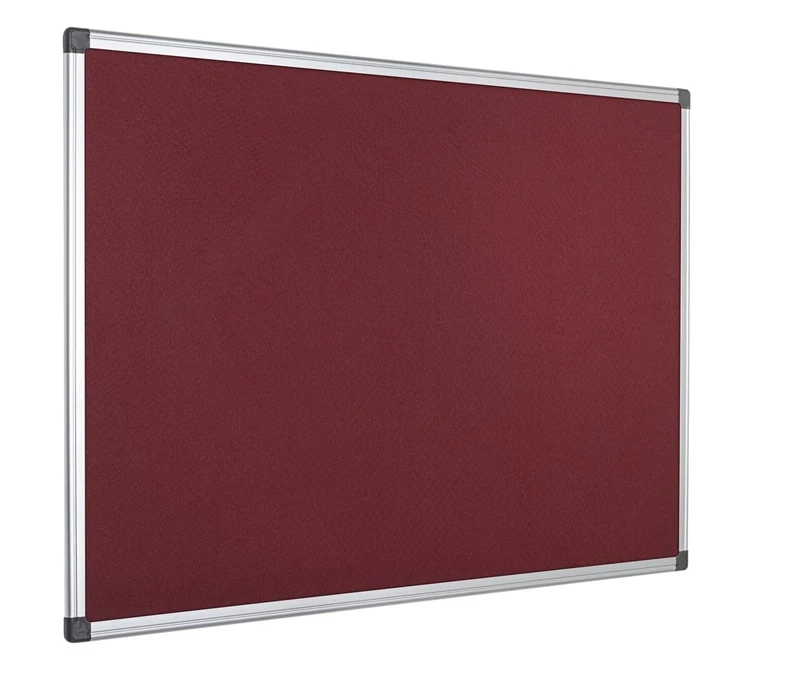Bi-Office Notice Board Maya, Burgundy Felt, Aluminium Frame, 90 x 60 cm