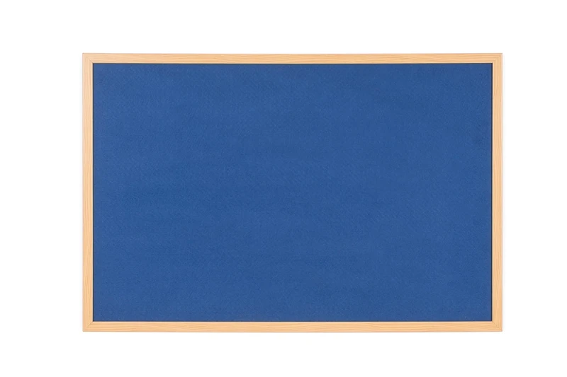 Bi-Office Earth Blue Felt Notice Board, Executive Oak MDF Frame, 90 x 60 cm