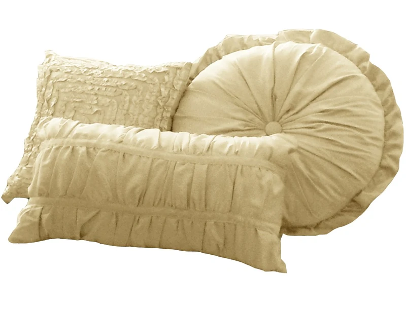 La Rochelle Sophia 4-Piece Decorative Pillow Set, Champagne - Image 1