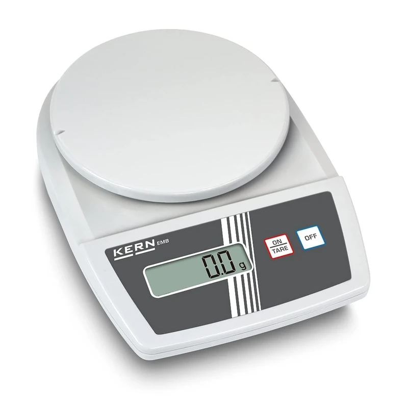 KERN School Balance 1g to 2200g: LED Display, White, Stainless Steel, Counter Scale, High Precision, Building Material Weighing Scale