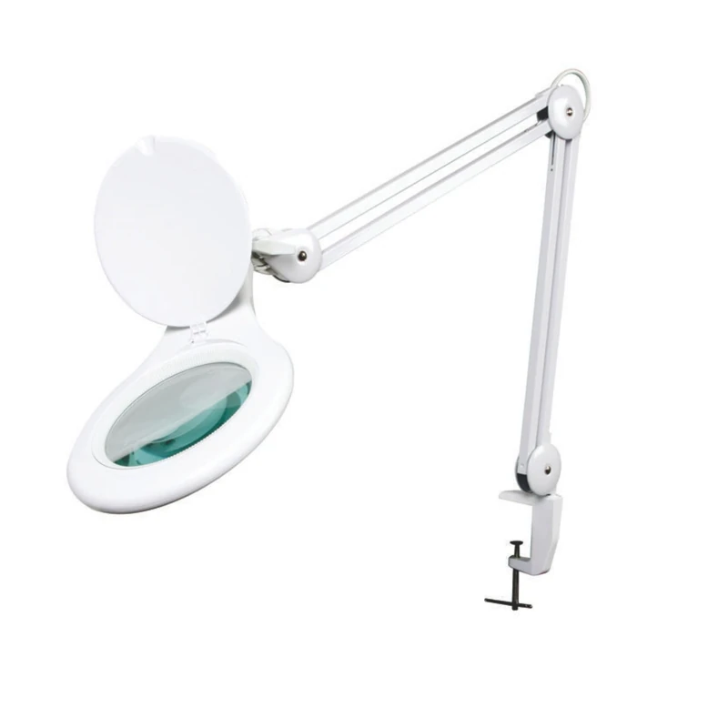Velleman VTLLAMP2W 64 LEDs Desk Lamp with Magnifying Glass, White, 4 W