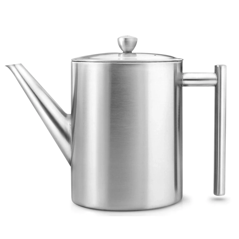 Bredemeijer 3151MS Teapot Cylindre 1,2L, Satin Finish, Stainless Steel, Silver, 19.2 cm*189.0 mm*18.6 cm