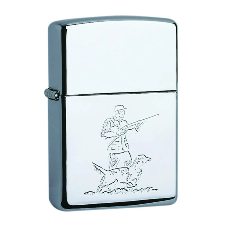 Zippo 50854737 Lighter - Motif of Huntsman with Hunting Dog, White - Image 1