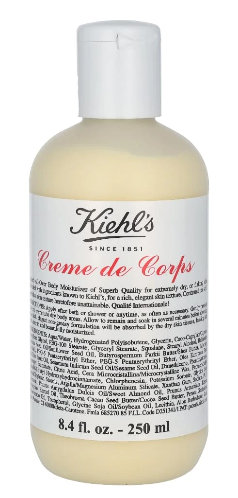 Kiehl's Creme de Corps, Rich Body Lotion, with Cocoa Butter and Shea Butter, Suitable for All Skin Types, 250Ml