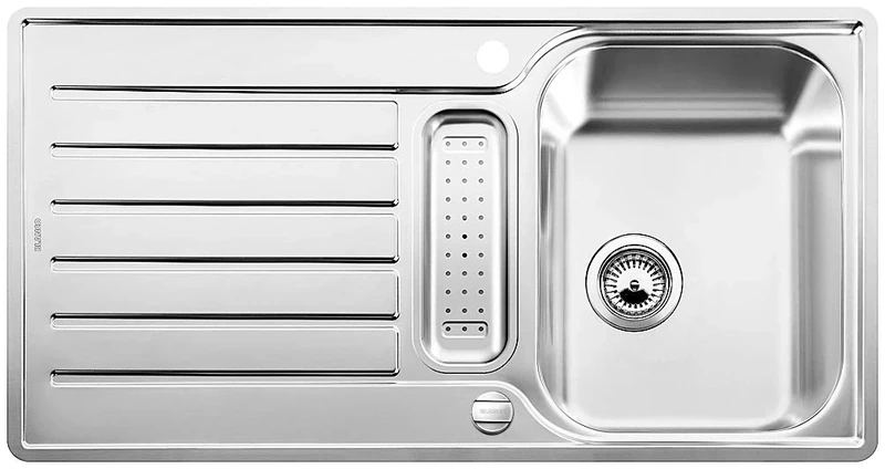 BLANCO Lantos 5 S-IF | Stainless Steel | Installation Type: Inset Installation from Above & flushmount Installation | Reversible | for 50 cm Wide Base cabinets | Scratch-Resistant | [94x49x17.4 cm]