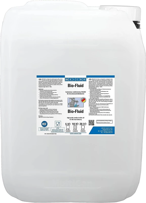WEICON Bio-Fluid 10 L, White Oil Against Friction Lubricating Oil Water-Clear for Lubrication