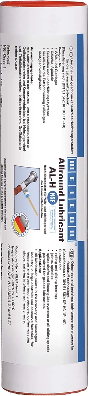 WEICON 26500040 Allround Lubricant AL-H 400 g, High Temperature Grease with NSF Approval, Yellowish White, 400 g