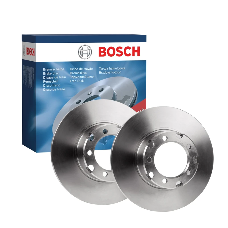Bosch BD161 Brake Disc Set - 280 mm Solid Discs - Front Axle - ECE-R90 Certified - Reliable Braking, Stable Performance, Corrosion Protection - 1 Set of 2 Discs