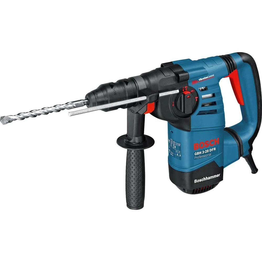 Bosch Professional Rotary Hammer GBH 3-28 DFR (110 V, with SDS plus, L-shaped design, incl. quick change chuck 13 mm, SDS plus quick-change chuck, auxiliary handle, Carrying Case)