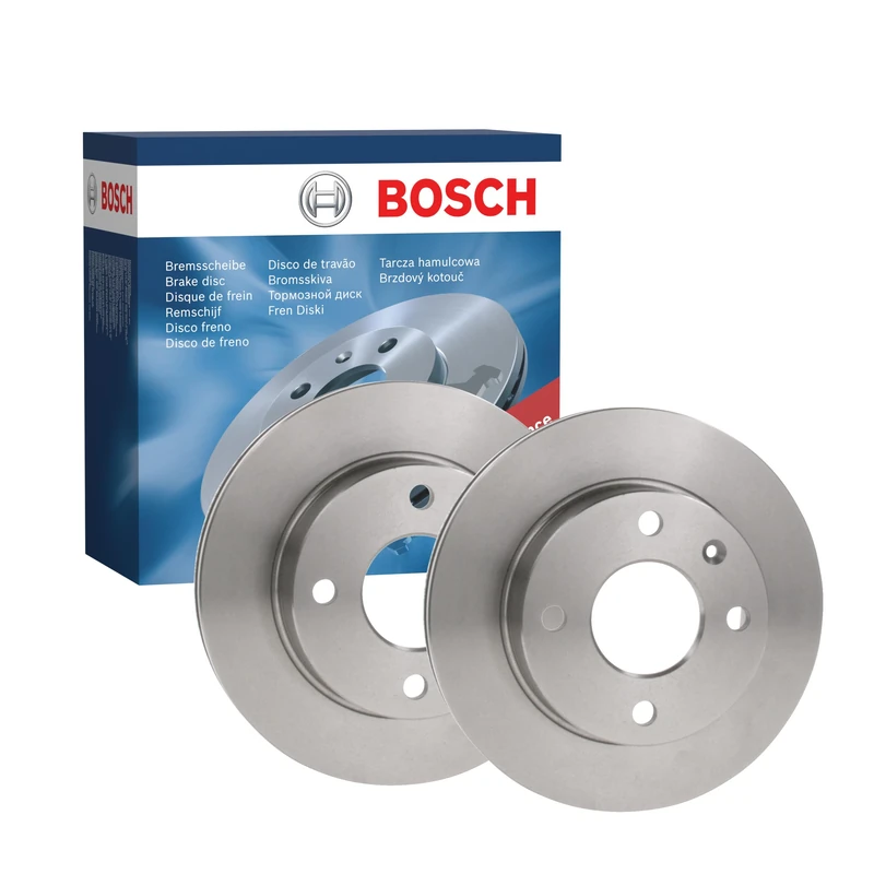 Bosch BD127 Brake Disc Set - 239.45 mm Vented Discs - Front Axle - ECE-R90 Certified - Good Cooling, Reliable Braking, Corrosion Protection - 1 Set of 2 Discs