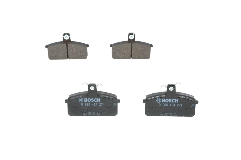 Bosch BP134 - Brake Pads Car Front Axle - Bosch Quality - Reduced Noise and Dust - ECE-R90 Certified - Copper-Free - 1 Set of 4 Pads