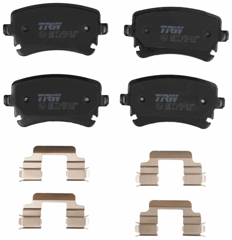 TRW GDB1516 Brake Pad Set of 4 for Volkswagen Transporter MK V Van (7HA, 7HH, 7EA, 7EH) 2003 - Rear Axle and other vehicles