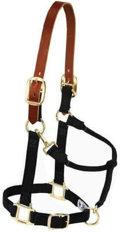 Weaver Leather Nylon Adjustable Breakaway Horse Halter, Yearling, Black