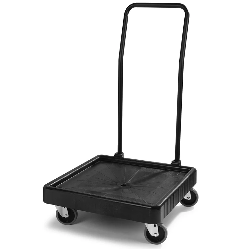 Carlisle C2236H03 Universal Warewashing Rack Dolly with Handle, 350 lb Capacity, Black