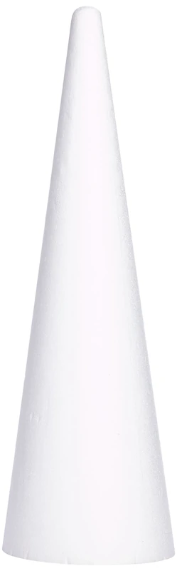 Rayher Polystyrene Cone for Decorating, DIY Craft - Large White Cone, Height 80cm, 3003700