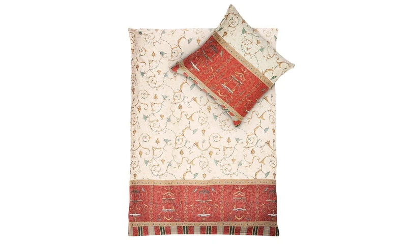Bassetti Oplontis V8, Satin, 9237473 Bed Linen 200 x 200 x 0.5 cm, Red - Image 1