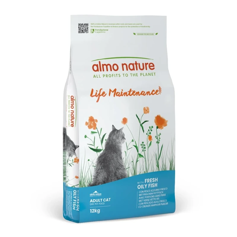 Almo Nature Life Maintenance - Kibble for Adult Cats with Fresh Chicken as the 1st Ingredient - 12kg Bag