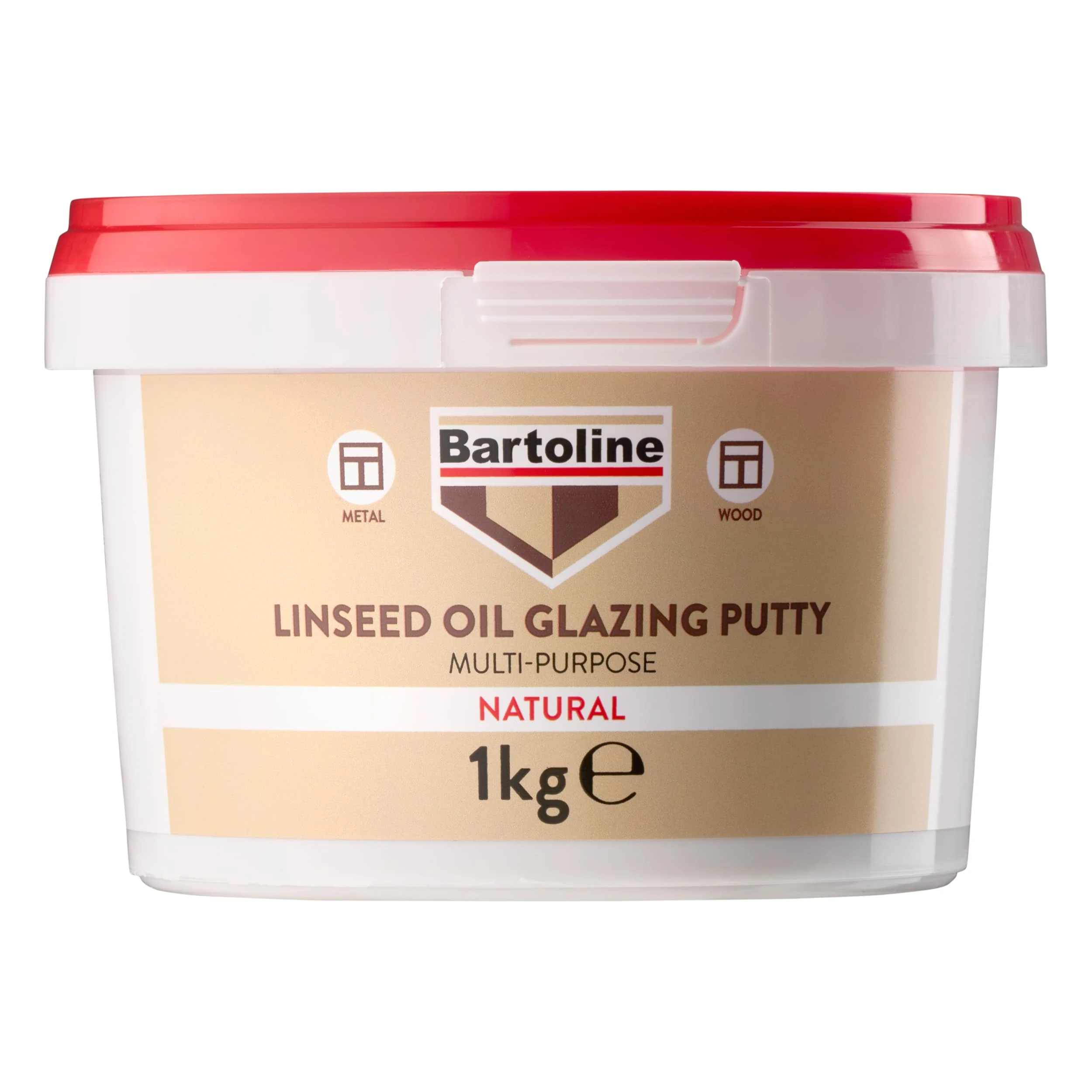 Bartoline Linseed Oil Glazing Putty 1kg – Multi-Purpose Window & Frame Sealant – Ideal for Wood & Metal Frames