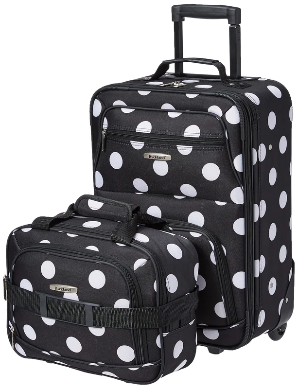 Rockland Fashion Softside Luggage Set, Mulpinkdot, 48 in, Suitcase set