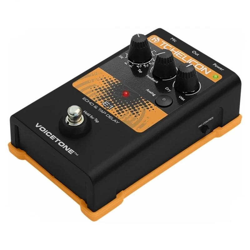 TC Helicon VOICETONE E1 Single-Button Stompbox for Compelling Vocal Echo Effects, Compatible with PC and Mac