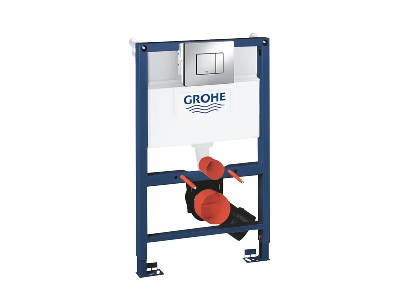 GROHE Rapid Sl 3-in-1 Set for Wall-Hung Toilet, 082 M, Wall Brackets, Skate Cosmopolitan Chrome Flush Plate 38773000