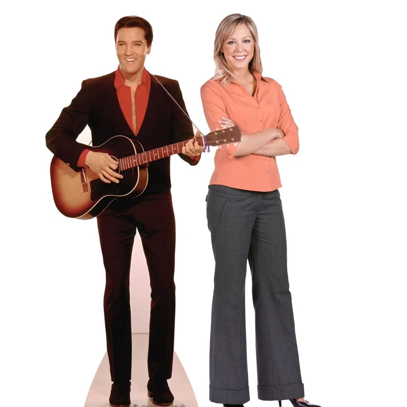 Star Cutouts SC241 Elvis Presley Smiling with Guitar Lifesize Cardboard Cutout – Classic Elvis Display for Music Fans, Parties & Retro Décor