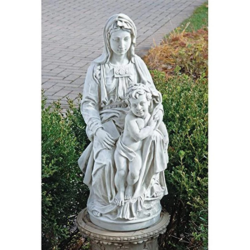 Design Toscano Madonna of Bruges Statue, Antique Stone