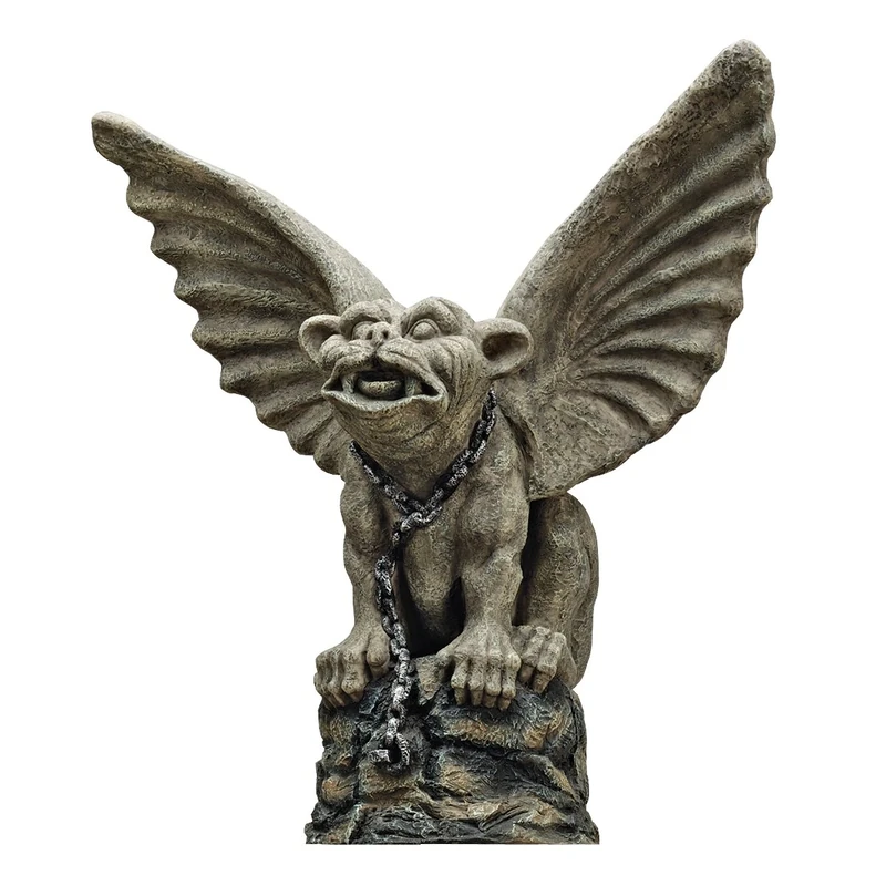 Design Toscano Chained Cathedral Gargoyle Statue, Two Tone Stone