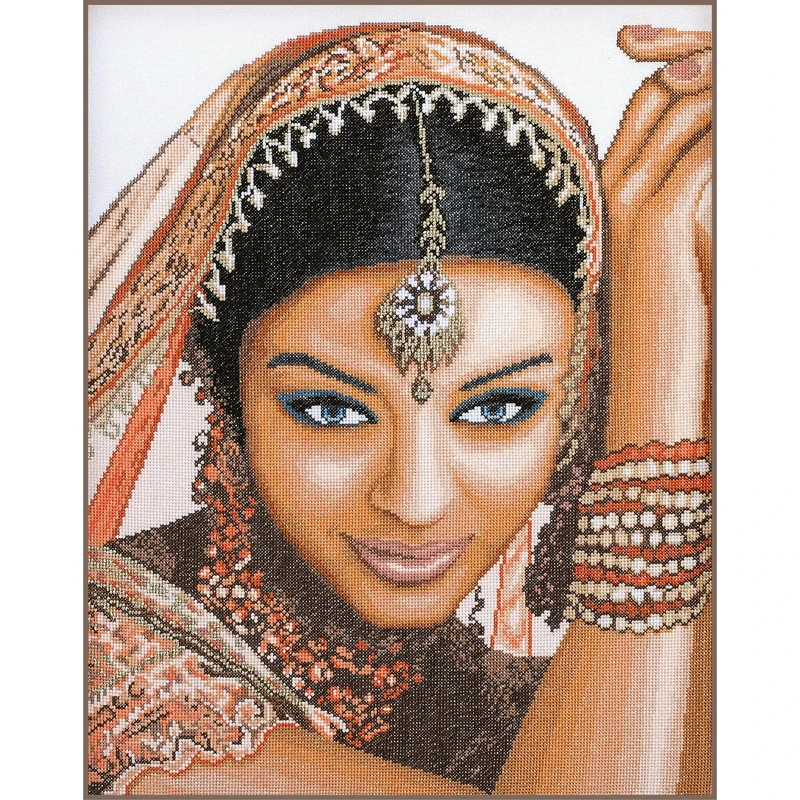 Lanarte Counted Cross Stitch Kit: Indian Model (Aida,W), NA, 39 x 49cm