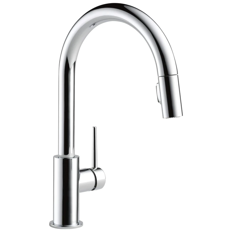 Delta Faucet Trinsic Pull Down Kitchen Faucet Chrome, Chrome Kitchen Faucets with Pull Down Sprayer, Kitchen Sink Faucet, Faucet for Kitchen Sink with Magnetic Docking Spray Head, Chrome 9159-DST