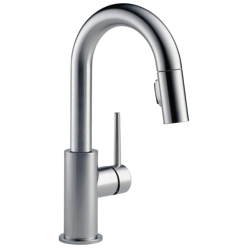 Delta Faucet 9959-AR-DST Trinsic Single Handle Bar/Prep Faucet with Magnetic Docking, Arctic Stainless