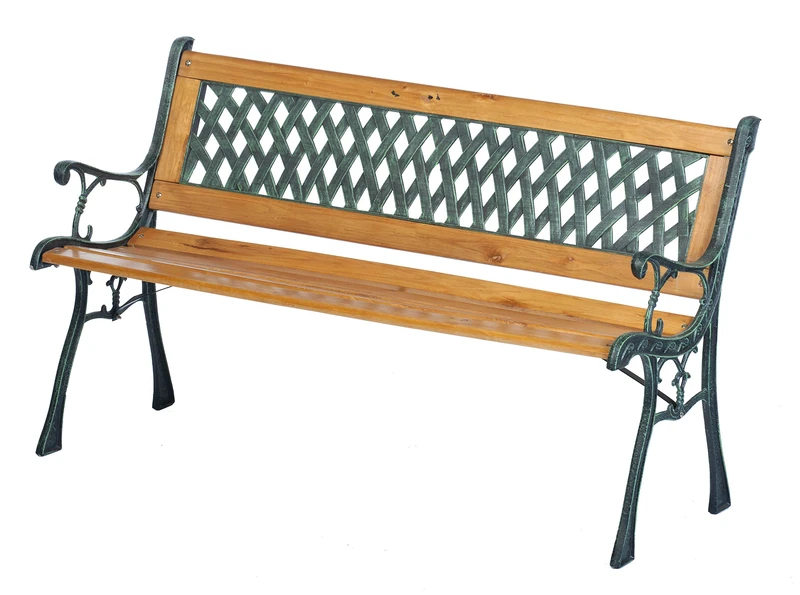 Lifetime Garden Cast Iron/ Wood/ Plastic Bench, Brown