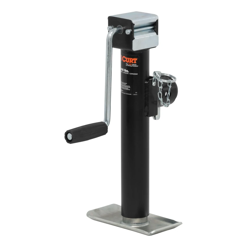 CURT 28354 Weld-On Pipe-Mount Swivel Trailer Jack, 5,000 lbs. 10 Inches Vertical Travel, Black