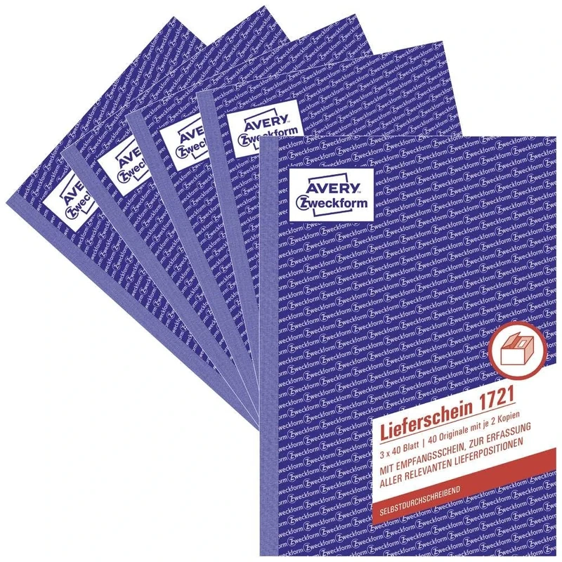 Avery Zweckform 1721-5 Delivery Note Pad A5 5-Pack 3x 40 Sheets