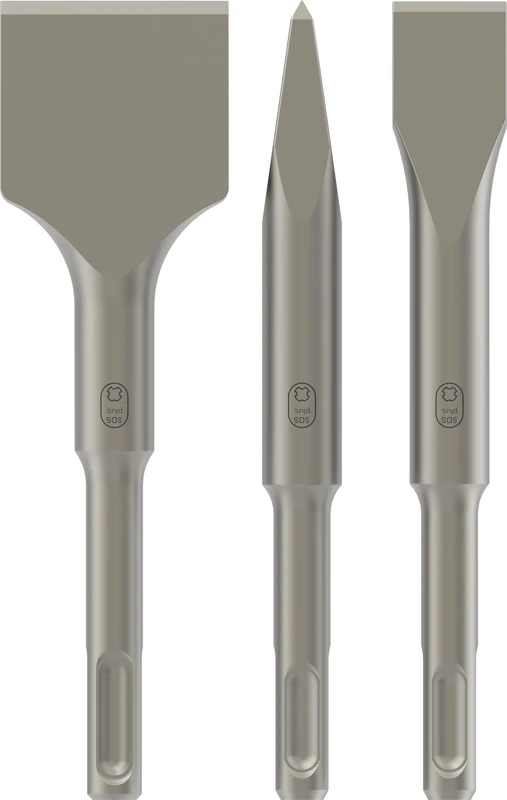 Bosch 3X PRO SDS plus-4C Chisel Set, Stubby Chisel, 3 pcs (for Concrete, Brick, Ø mm, Professional Accessory Rotary Hammer Drill, Demolition Hammer)