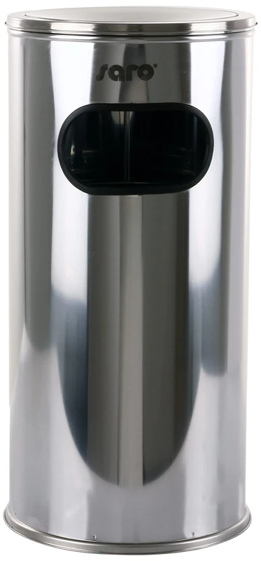 Saro Remco Large Trash Bin/Standing Ashtray, Stainless Steel, Silver, 30 x 30 x 62 cm