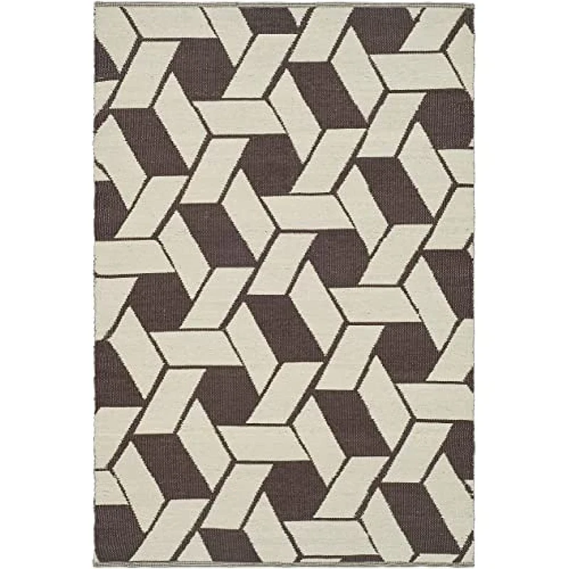 SAFAVIEH Eco-Friendly Rug for Living Room, Dining Room, Bedroom - Recycled Plastic Collection, Short Pile, in Saddle, 152 X 244 cm