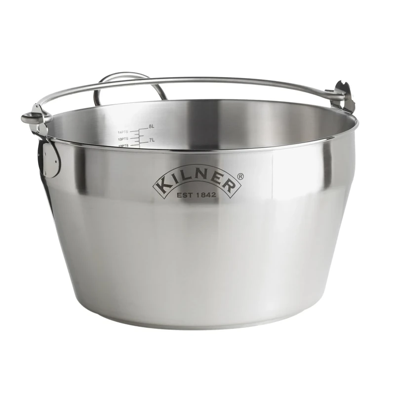 Kilner 8 Litre Stainless Steel Preserving Pan with Encapsulated Base Ideal for Jam, Chutneys, Soups and Stews