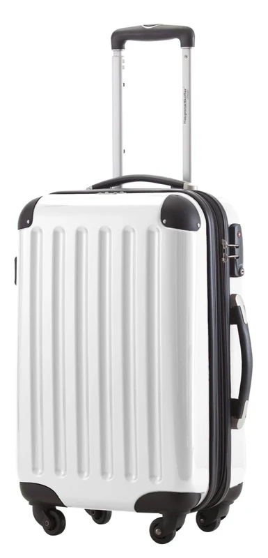 HAUPTSTADTKOFFER® · Hard-Side Cabin Luggage White high Gloss · Dimension ca. 55 x 35 x 20 cm + 4 cm Volume Expansion · max. 45 Liter Filling Volume