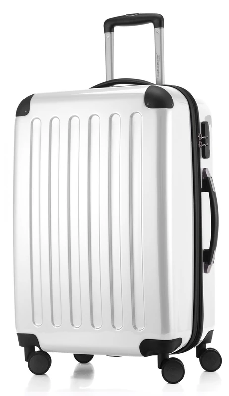 HAUPTSTADTKOFFER - Alex - Luggage Suitcase Hardside Spinner Trolley 4 Wheel Expandable, 65cm, White
