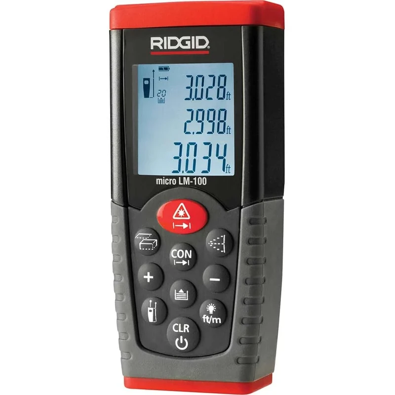 RIDGID 36158 micro LM-100 Laser Distance Meter, Digital Laser Distance Meter for Quick and Accurate Surface Temperature Readings