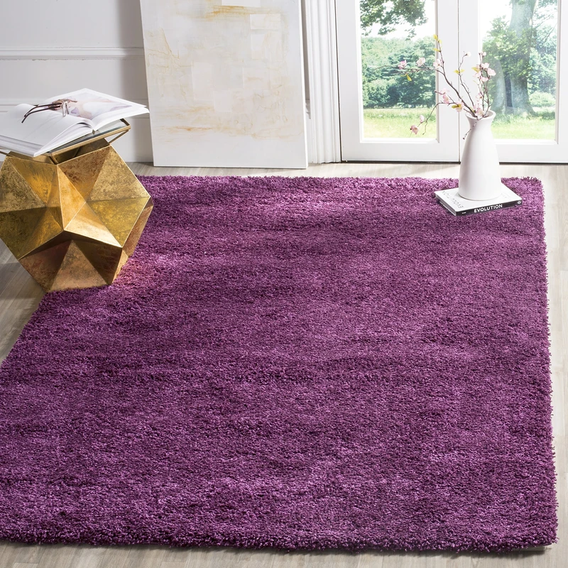 Safavieh Shaggy Indoor Woven Rectangle Area Rug, California Shag Collection, SG151, in Purple, 122 X 183 cm for Living Room, Bedroom or Any Indoor Space