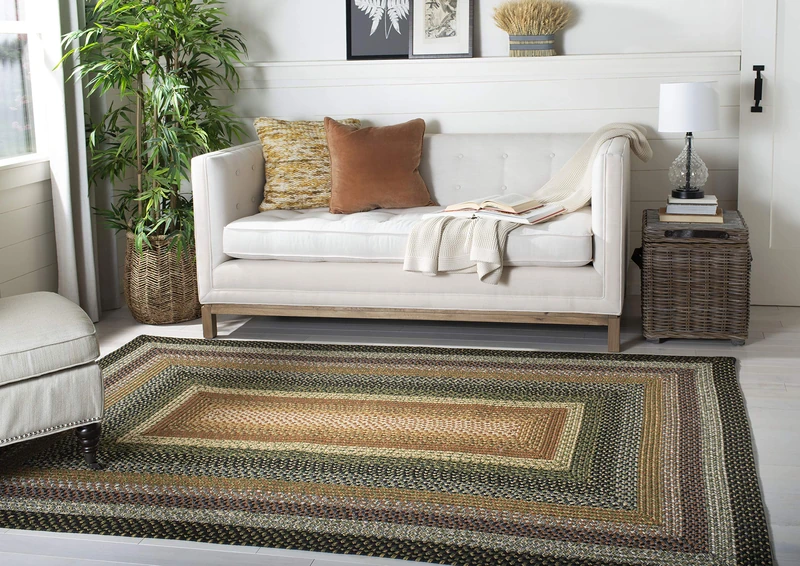 Safavieh Contemporary Rug Living Room, Dining Room, Bedroom - Machine Washable and Reversable - Braided Collection, Short Pile, in Multi Colored, 160 X 230 cm - Image 1