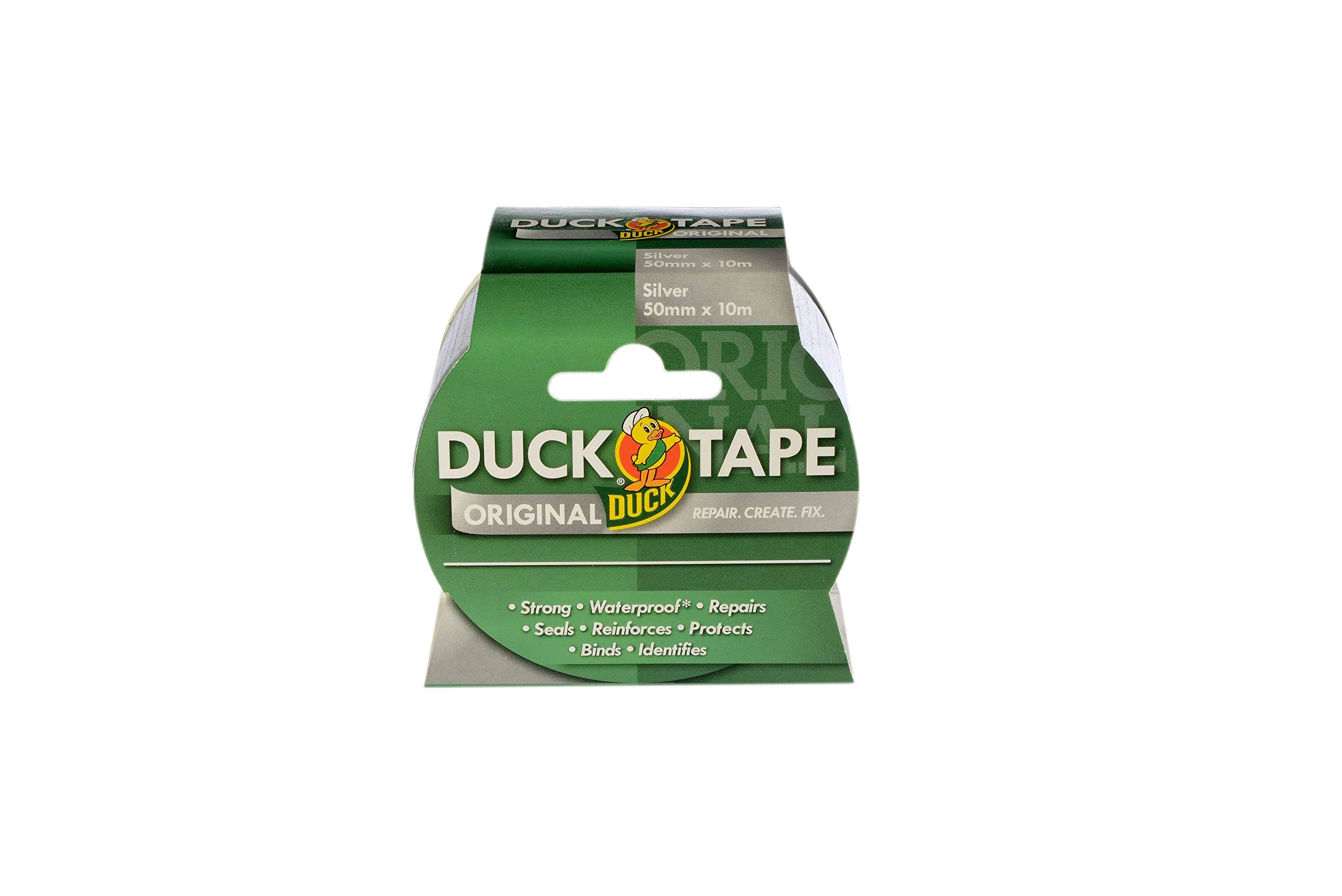 Duck Tape Original Silver, 50mm x 10m, The Original High Strength Waterproof Gaffer and Duct Adhesive Cloth Repair Tape
