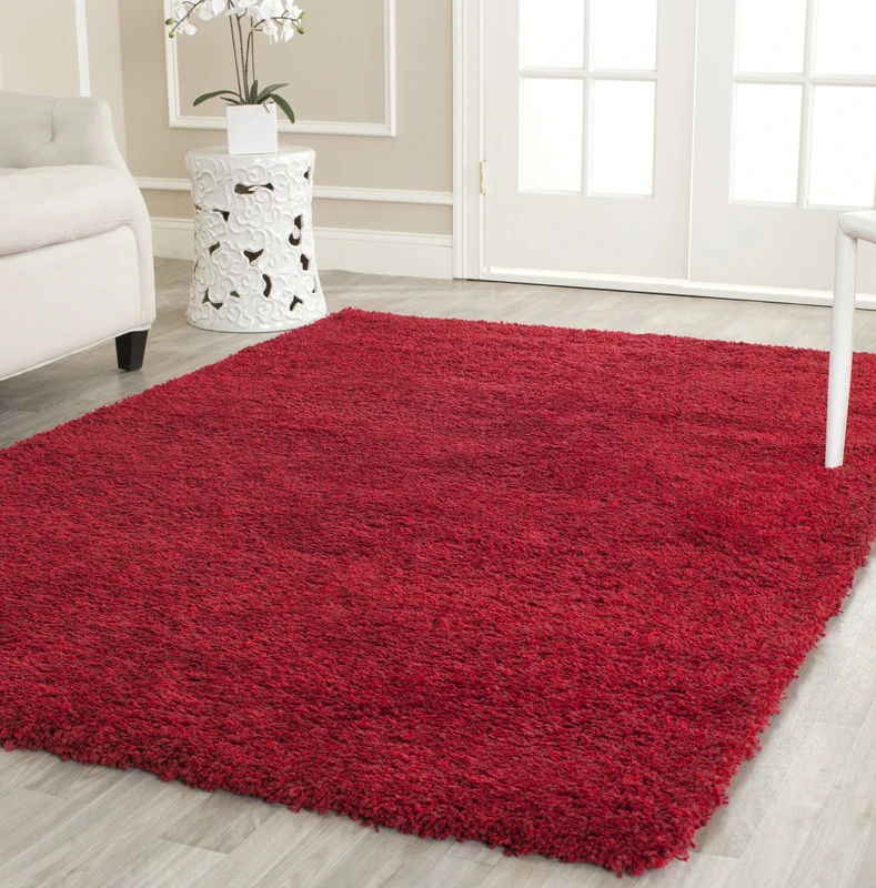 Safavieh Shaggy Indoor Woven Rectangle Area Rug, California Shag Collection, SG151, in Red, 122 X 183 cm for Living Room, Bedroom or Any Indoor Space